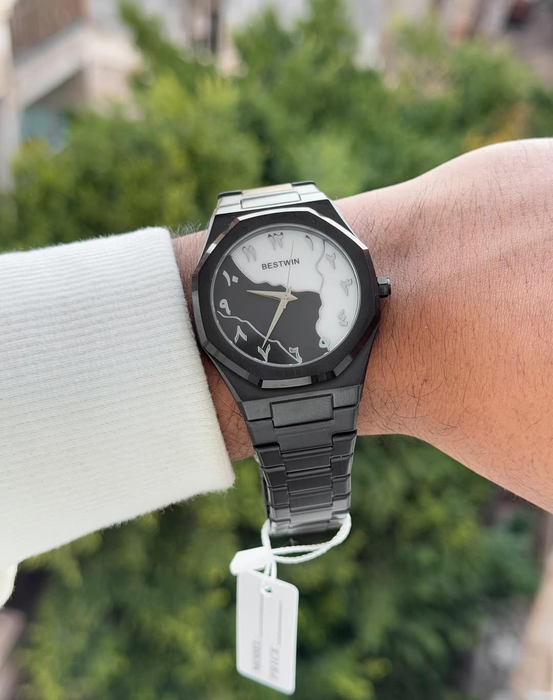 Modern Steel Octagonal Watch | Integrated Bracelet | Arabic Numerals Dial - Image 7