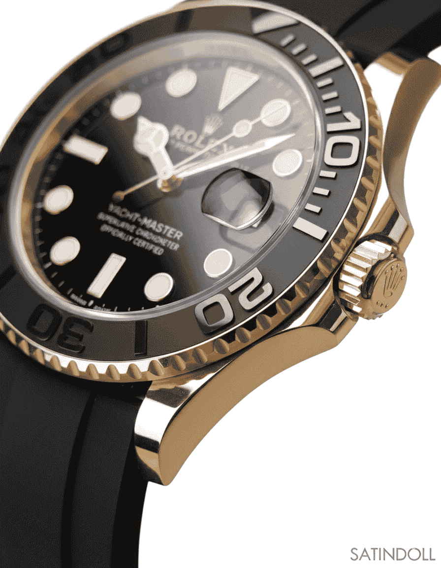 Luxury Yacht-Master 40 Style High-Quality Copy | Rose Gold & Black Rubber Strap - Image 7