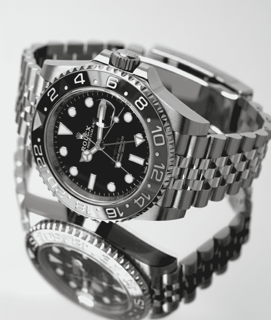 Premium GMT-Master II Style Replica | Black & Grey Bezel | Stainless Steel Jubilee Bracelet