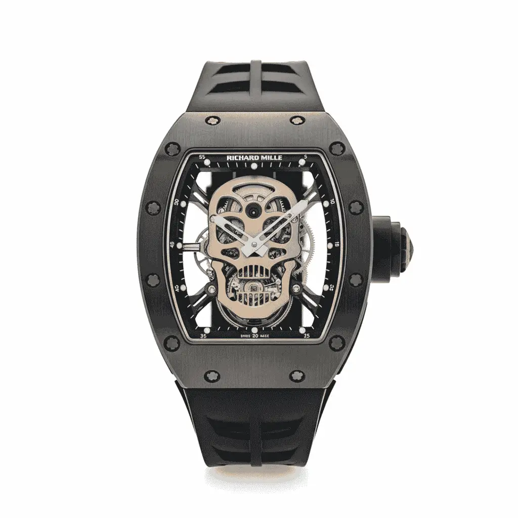 FUMATTE Daring Skull Skeleton Watch | Black Tonneau Case | Unique Statement Piece - Image 3