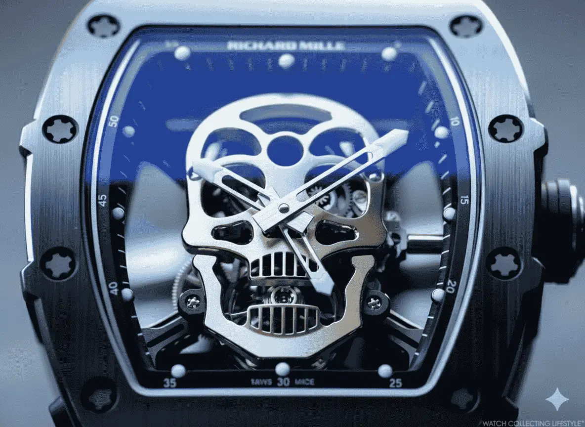 FUMATTE Daring Skull Skeleton Watch | Black Tonneau Case | Unique Statement Piece - Image 7