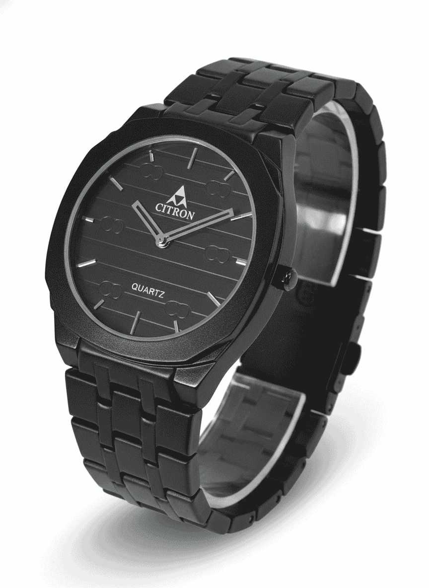 Citron CR-4001m | Sleek Black Slim Watch