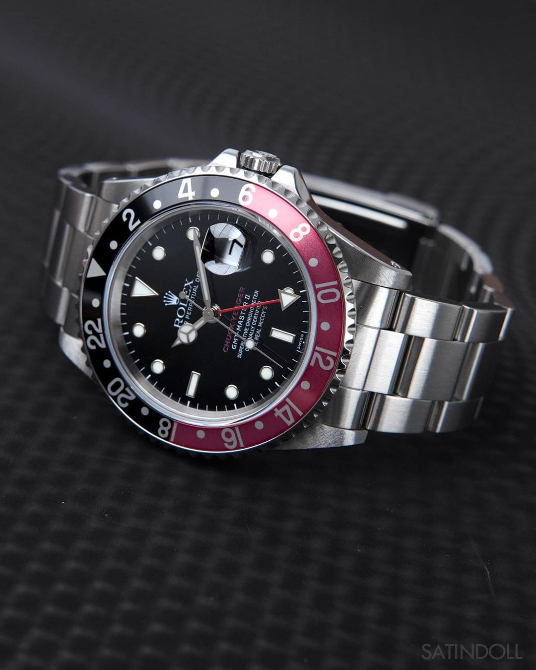 Iconic GMT-Master II "Coke" Style Replica | Black & Red Bezel | Stainless Steel Bracelet - Image 2