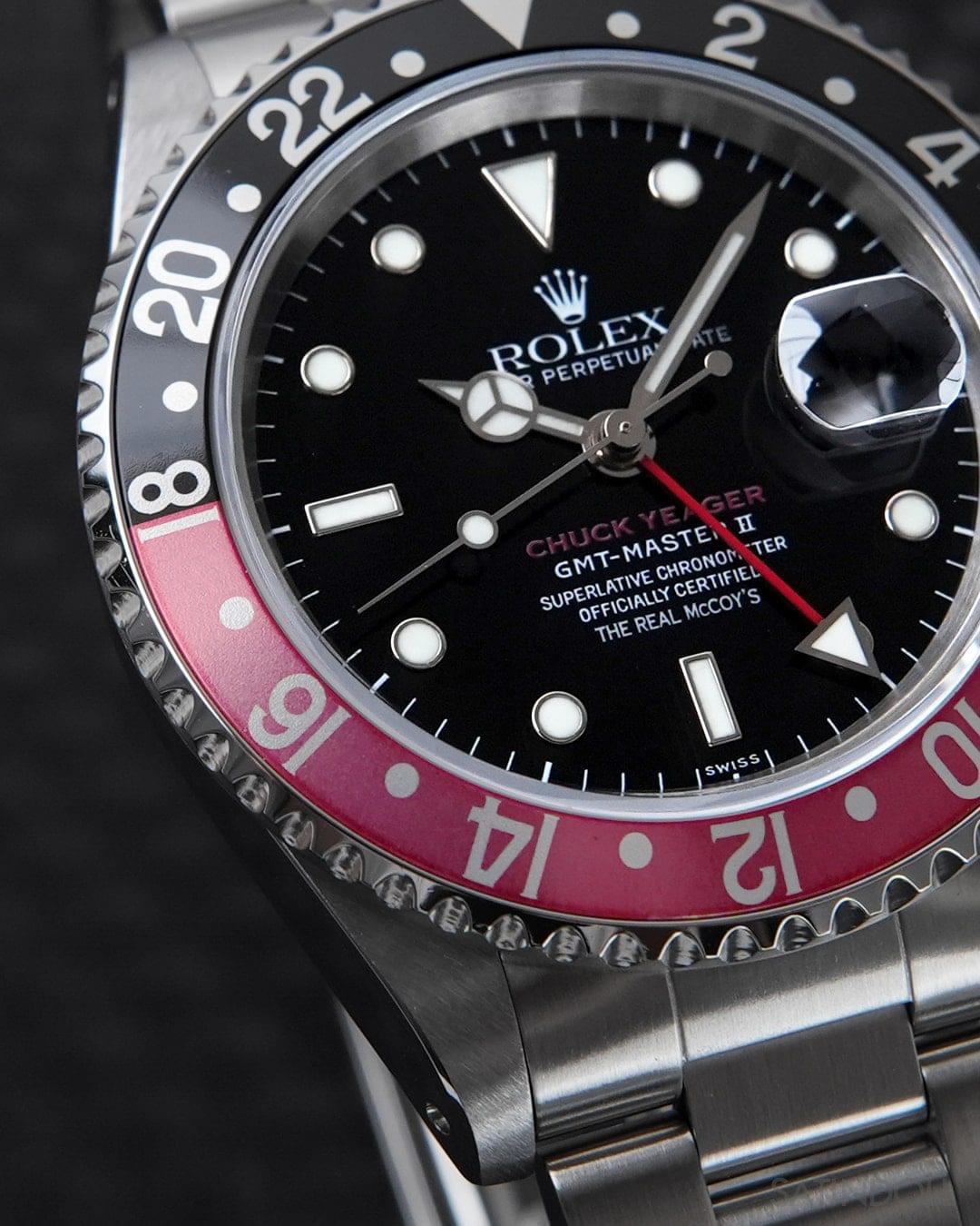 Iconic GMT-Master II "Coke" Style Replica | Black & Red Bezel | Stainless Steel Bracelet - Image 4
