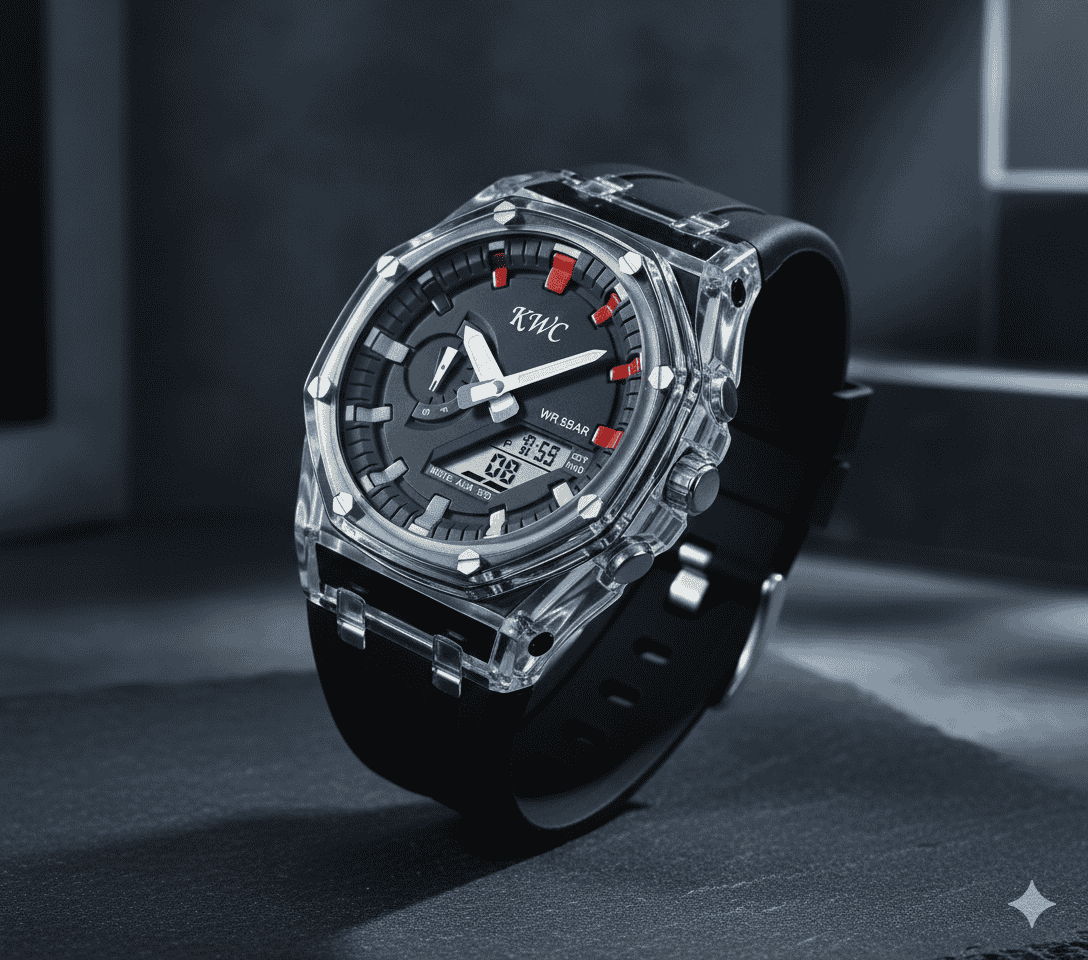 WKS– k902m – World Time 50m Waterproof – Black/Grey